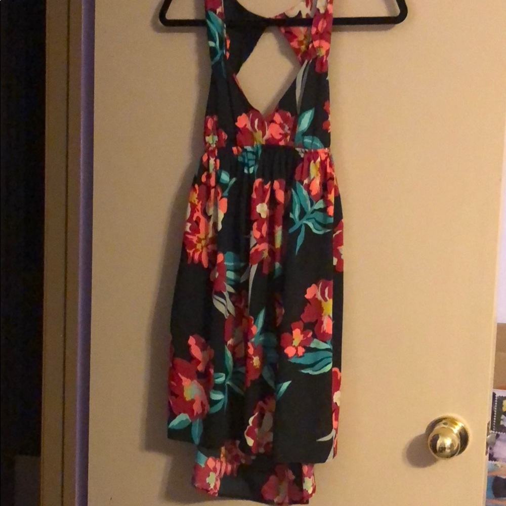 ROXY High Low Floral Dress With Open Back